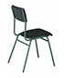 Silla S-19 Tapizada Negro y Verde Lateral